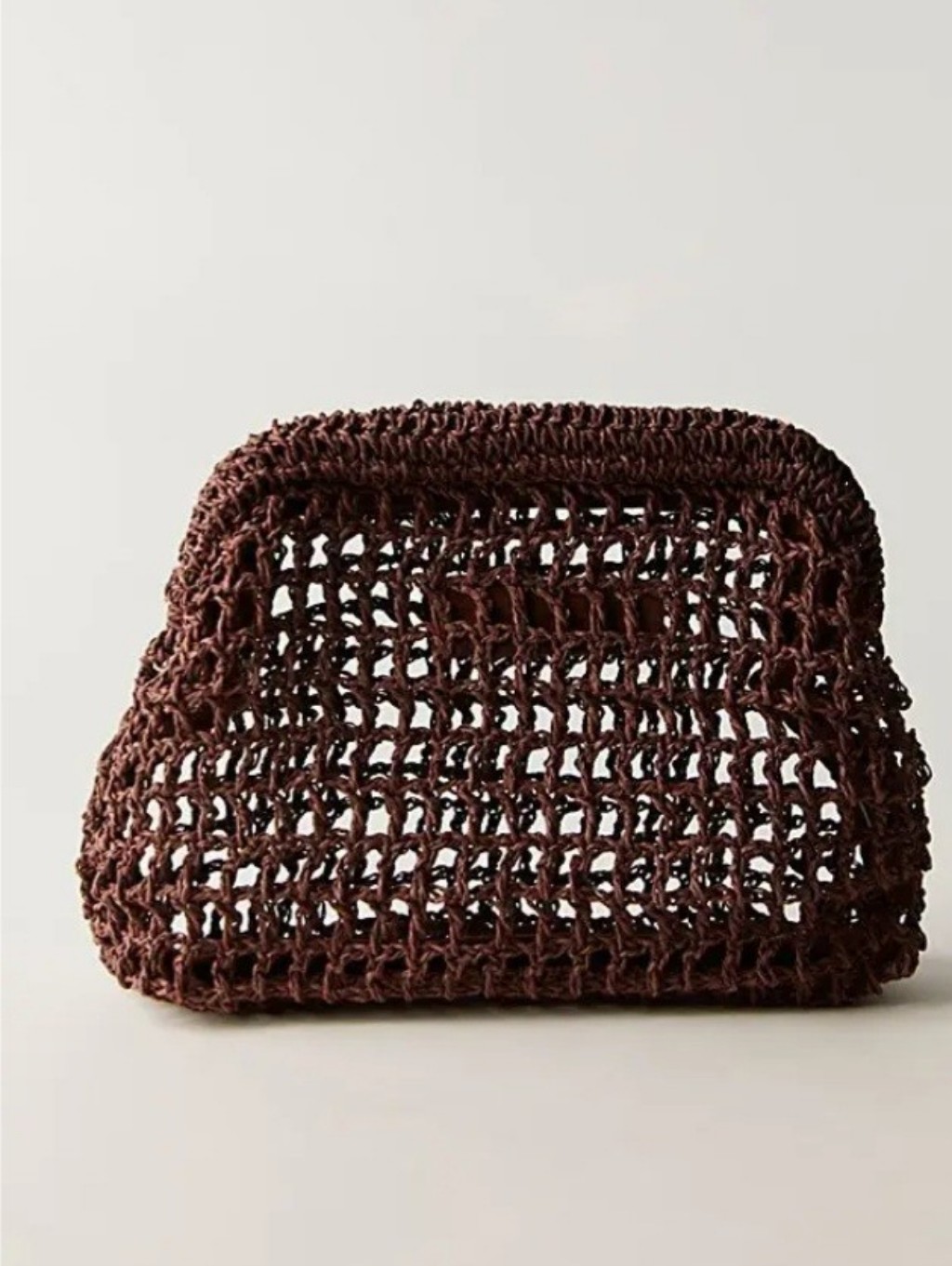Free People Open-Weave Crochet Bag In Chocolate